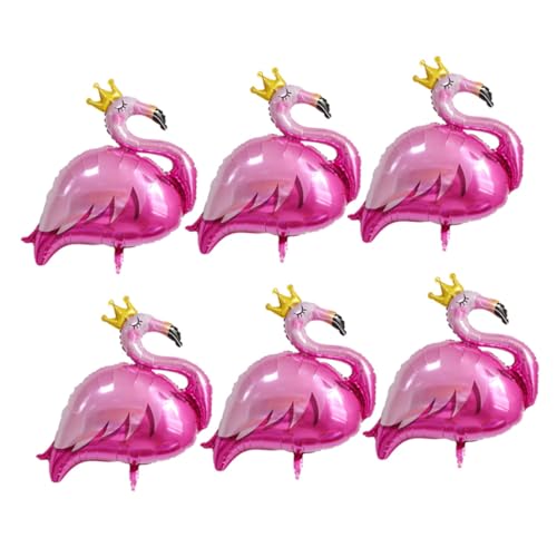 Hohopeti 6 Stück Teiliges Flamingo Folienballon aus Aluminiumfolie Hawaiianische Partydeko Wiederverwendbare Festival Luftballons Robuste Foto Requisiten für Sommerparty und von Hohopeti
