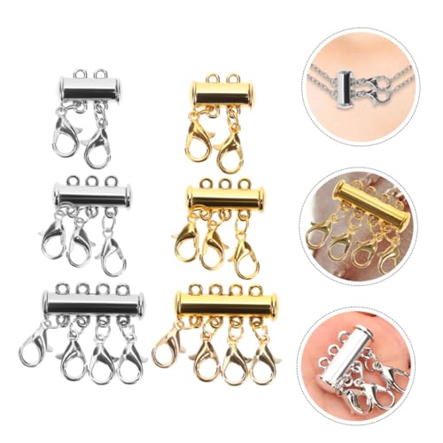 Hohopeti 6 Stück Teiliges Magnetische Mehrfach kettenverschlüsse für Damen Schmuck Mehrreihige DIY Halsketten und Armbänder Verschlussbefestigung Kompakt Leicht Einfache Handhabung von Hohopeti