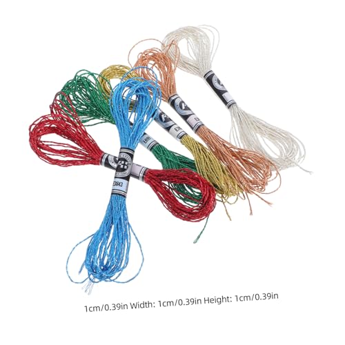 Hohopeti 6 Stück Teiliges Metallic Stickgarn Glänzende Stickfäden für Kreuzstich Handarbeit Freundschaftsbänder DIY Nähfaden Handnähgarn Hohopeti 6 Stück Teiliges Metallic Stickgarn Glänzende Stickfäden für Kreuzstich Handarbeit Freundschaftsbänder DIY Nähfaden Handnähgarn von Hohopeti