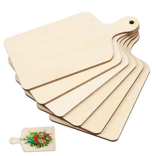 Hohopeti 6 Stück Teiliges Mini holzschneidebrett Basteln Natürliche DIY Holzbretter für Küche Brot Käse und Snacks Praktische Servierplatten für Buffet und Heimdekoration von Hohopeti
