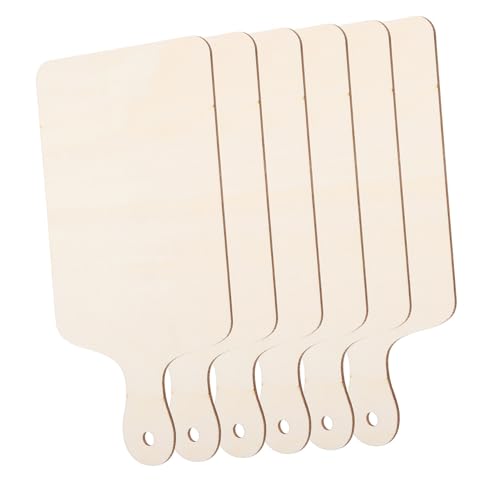 Hohopeti 6 Stück Teiliges Mini holzschneidebretter mit Griff Naturbelassen Vielseitig für DIY projekte Käse Charcuterie boards Kompakt und Tragbar für Küche Partydekoration und Basteln von Hohopeti
