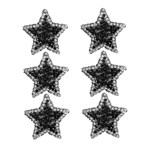 Hohopeti 6 Stück Teiliges Sternförmige Bügelflicken mit Perlenverzierung Kreative Stoffapplikationen zum Aufbügeln DIY Patch Ornamente für Kleidung Taschen und Accessoires Schwarz Hohopeti 6 Stück Teiliges Sternförmige Bügelflicken mit Perlenverzierung Kreative Stoffapplikationen zum Aufbügeln DIY Patch Ornamente für Kleidung Taschen und Accessoires Schwarz von Hohopeti