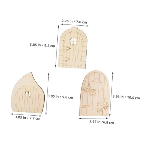 Hohopeti 60 Stück Mini Fairy Door Unfinished Holz DIY Kreativ Kit Nachhaltig Robust Für Garten Wand Party Deko Beige von Hohopeti