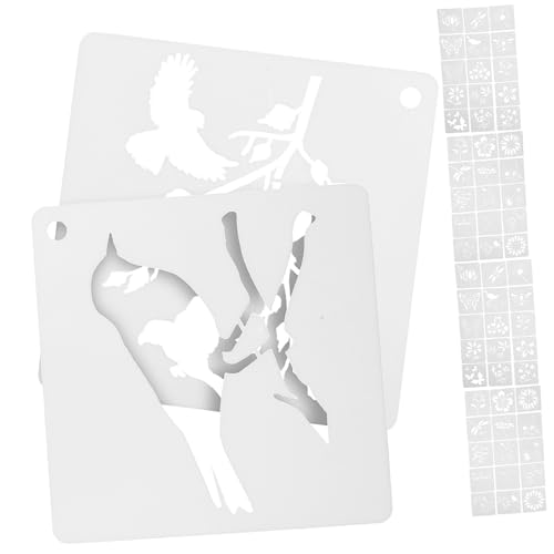 Hohopeti 60 Stück Teiliges Schablonen Wandbemalung mit Blumen Schmetterlingsmotiven Wiederverwendbare Kunststoff vorlagen für DIY Bastelarbeiten Kreative Malvorlagen für Wand Karte von Hohopeti