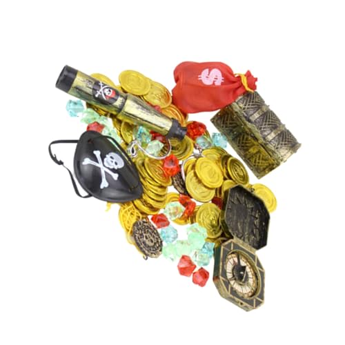 Hohopeti Piratenspielzeug Für Kinder 60-teiliges Schatzsuche-spielset Piratenfiguren-spielset Kinderspielzeug Schatzspielspielzeug Piratenschatz-spielzeugset von Hohopeti