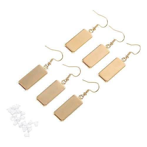 Hohopeti 6Stücke DIY Ohrringe Zubehör Goldene Ohrringe Rohlinge Rechteckige Charms für Schmuckherstellung für Schmuckideen Einfache Handhabung von Hohopeti