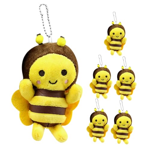 Hohopeti 6Stücke Plüsch Bienen Schlüsselanhänger Weiche und Süße Bienen Stofftiere für Babypartys Rucksackanhänger und Besondere Anlässe von Hohopeti
