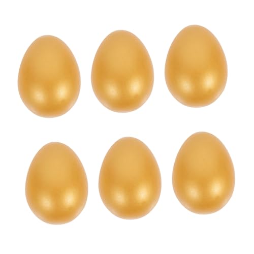 Hohopeti 6Stücke Teiliges Goldene Ostereier aus Holz DIY Deko Eier für Kreative Bastelideen Ostereiersuche und Kinderhandwerk und Sicher von Hohopeti
