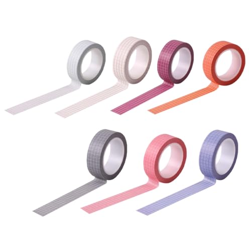 Hohopeti 7 Rollen Teiliges Washi Tape Dekoratives Klebeband für Scrapbooking DIY Handwerk Fotoalben Planer Notizbücher Geschenkverpackung Farbenfrohe Muster Langlebig und Leicht von Hohopeti