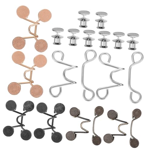 Hohopeti 8 Sätze Jeans Taillenverkleinerer Metall Knopf Pins Verstellbare Hosengürtel Clips Ohne Nähen Für Flexible Bundanpassung In Verschiedenen Farben von Hohopeti