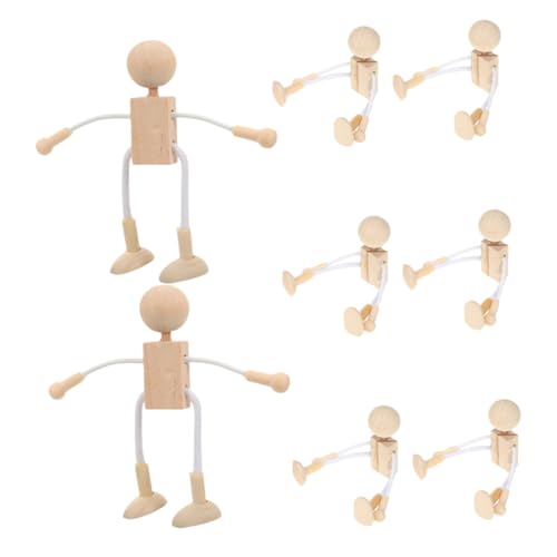 Hohopeti 8 Stück Holzroboter-klammerpuppen Zum Basteln Von Holzfiguren, Unvollendete Holzpuppenkörper Für Diy-malerei, Kunsthandwerk, Projekte, Spiel, Party-dekoration von Hohopeti