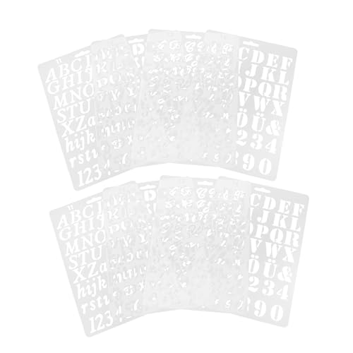 Hohopeti 8 Stück Teiliges Alphabet und Zahlen Schablonen aus Robustem Pet für DIY Bastelprojekte Vielseitig Einsetzbar Wand und Möbeln Wiederverwendbar und Angenehm Handhabung von Hohopeti