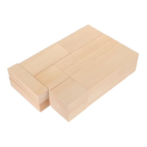 Hohopeti 8 Stück Teiliges Holzschnitzset Lindenholzblöcke zum Schnitzen für Erwachsene Leichte Rechteckige DIY Holzblöcke mit Feiner Strukturierte Bastelrohlinge für Kreative von Hohopeti