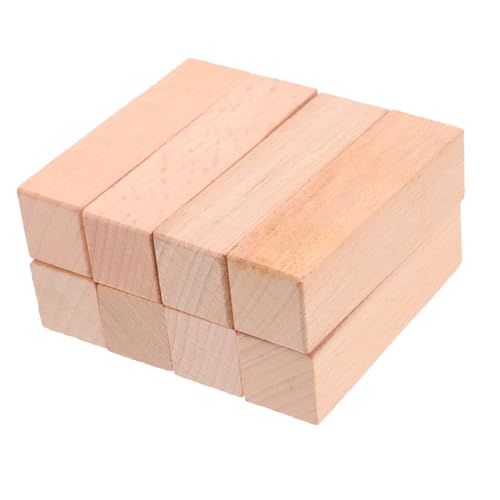 Hohopeti 8 Stück Teiliges Holzstempel Buchenholz DIY Scrapbook Stempel zum Schnitzen Kreative Blanko Stempel für Karten Basteln und Persönliche Gestaltung Handlich und Platzsparend von Hohopeti