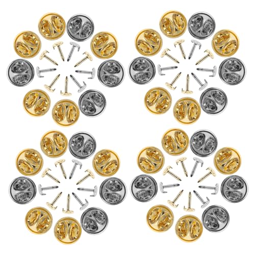Hohopeti 80 Satz Teiliges Butterfly Clutch Pins Langlebige Metall kupplungen Gold Silberfarbene Rückseiten als Pin Back Replacement für Basteln Schmuckherstellung und Vielseitige von Hohopeti