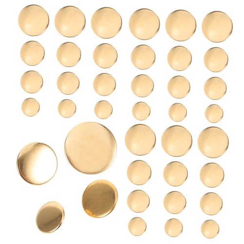 Hohopeti 80 Stück Teiliges Goldene Runde Knöpfe zum Annähen für Mäntel Anzüge Uniformen DIY Ersatzknöpfe Langlebig Glänzend Robust von Hohopeti