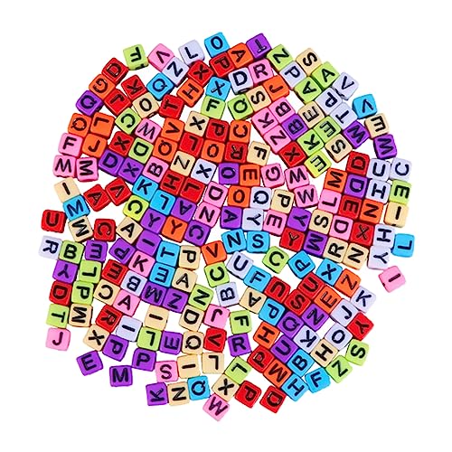 Hohopeti 800Stücke DIY Buchstabenperlen Quadratperlen für Schmuckherstellung Farbenfrohe Acrylperlen für Armbänder Schlüsselanhänger und Bastelprojekte von Hohopeti