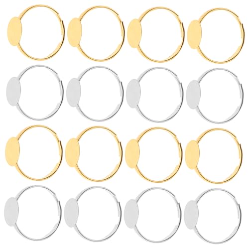 Hohopeti 80Stücke DIY Ringbasen für Finger Ringe Silberne und Goldene Ringfundamente für Schmuckprojekte für und Bastelideen von Hohopeti
