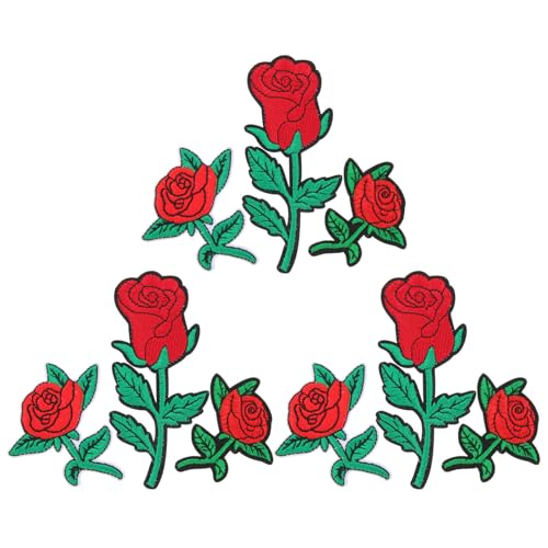 Hohopeti 9 Stück Teiliges Blüten Stoffflicken zum Aufnähen Bestickte Applikationen für DIY Kleidung Kreative Modische Patch Dekoration für Jacken Taschen Hüte zum Basteln und Aufwerten von Hohopeti