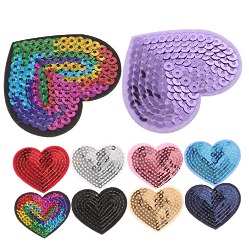 Hohopeti 9 Stück Teiliges Herz Pailletten Selbstklebende Stick Patches für Kleidung Jacken DIY Applikationen zum Dekorieren und Reparieren von Jeans Taschen Schuhe Hohopeti 9 Stück Teiliges Herz Pailletten Selbstklebende Stick Patches für Kleidung Jacken DIY Applikationen zum Dekorieren und Reparieren von Jeans Taschen Schuhe von Hohopeti