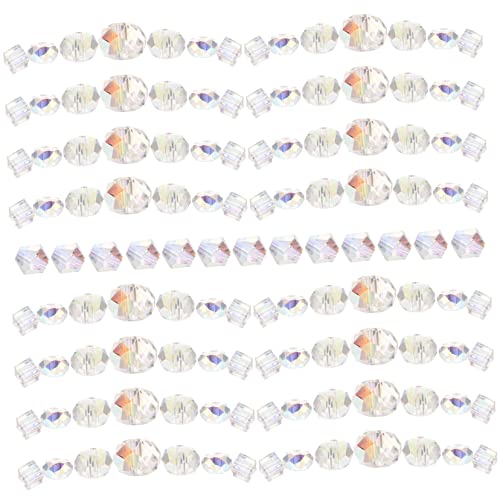 Hohopeti 90 Stück Teiliges Glasperlen Facettiert DIY Schmuckherstellung Lose Perlen für Halsketten und Armbänder Glatt Langlebig mit Bohrung zum Auffädeln Vielseitig für Bastelprojekte von Hohopeti