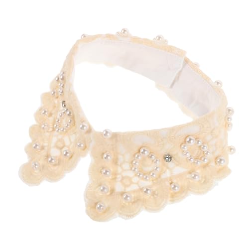 Hohopeti Abnehmbarer Spitzenkragen mit Weißen Perlen Vintage Blusenkragen Einsatz Damen Retro Schmuck Kragen Zubehör Vielseitig Tragbar für Stilvolle Outfits Hohopeti Abnehmbarer Spitzenkragen mit Weißen Perlen Vintage Blusenkragen Einsatz Damen Retro Schmuck Kragen Zubehör Vielseitig Tragbar für Stilvolle Outfits von Hohopeti
