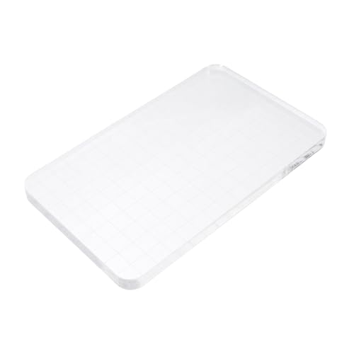 Hohopeti Acryl Stempelblock Transparent mit Gitterlinien Langlebig Rutschfest DIY Stempelplatte für Scrapbooking Kartengestaltung und Handarbeit Geeignet von Hohopeti