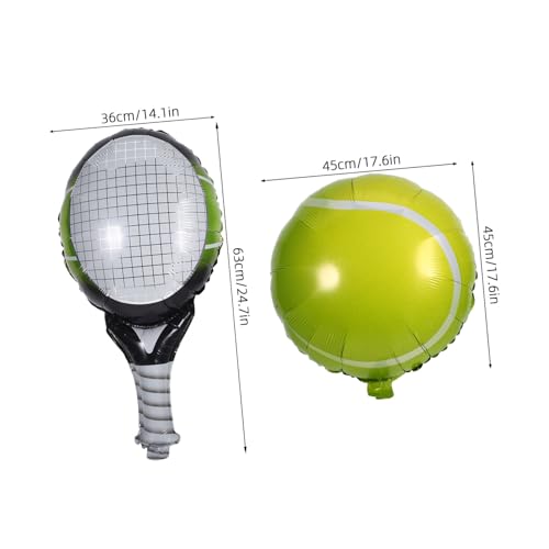 Hohopeti Aluminium Folien Luftballons Tennisball und Tennisschläger Teiliges Partyset Langlebig Metallic Glänzend Auslaufsicher Geburtstagsdeko für Tennis Mottofeiern Hohopeti Aluminium Folien Luftballons Tennisball und Tennisschläger Teiliges Partyset Langlebig Metallic Glänzend Auslaufsicher Geburtstagsdeko für Tennis Mottofeiern von Hohopeti