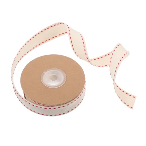 Hohopeti Baumwollband Mit Streifen: Dekoratives Baumwollband, 2,2 Cm, Für Kreative Diy-projekte, Weihnachtsbaumschmuck, Blumenarrangements Und Alltägliches Weiß (9,1 M) von Hohopeti
