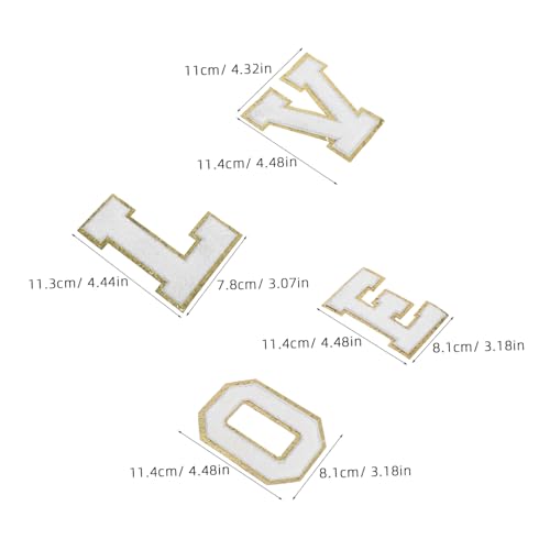 Hohopeti Buchstaben Applikationen Für Jacken Chenille Patches Für Hüte Goldene Applikationen Für Hüte Glitzer Aufnäher Für Rucksäcke Chenille Patches Für Kleidung von Hohopeti