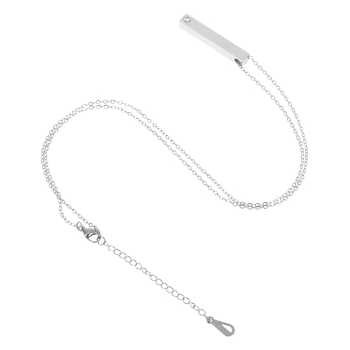 Hohopeti Edelstahl Bar Anhänger Halskette Mit Zirkon Halskette Für Frauen Paare Halskette Anhänger Halskette Paar Halskette von Hohopeti