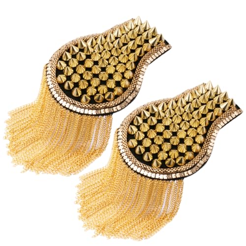 Hohopeti Epaulett Goldfarbenes Riveted Schulterklappen mit Quasten Modische Kostüm Accessoires Langlebig für Damen und Herren Hohopeti Epaulett Goldfarbenes Riveted Schulterklappen mit Quasten Modische Kostüm Accessoires Langlebig für Damen und Herren von Hohopeti