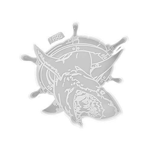 Hohopeti Epoxidharz Silikonform Shark Design DIY Cup Mat Transparente Flexible Gießform für Untersetzer Hitzebeständig Leicht zu Reinigen für Epoxid Kunstwerke von Hohopeti