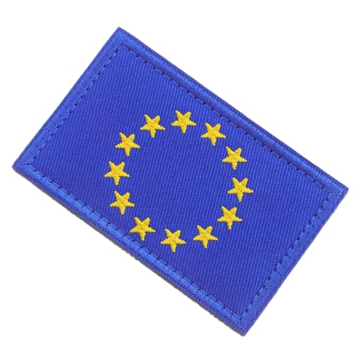 Hohopeti Eu Flaggen Aufnäher mit Klett Rückseite Besticktes Eu Abzeichen aus Robustem Nylon Dekorativer Patch für Kleidung Rucksäcke Hüte Europäische Union Flag Patch für Reise Accessoires von Hohopeti
