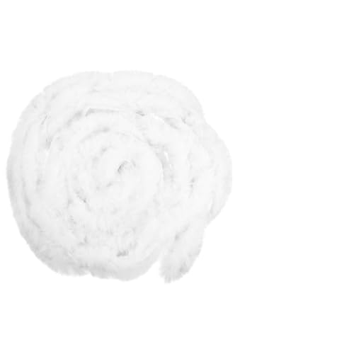 Hohopeti Faux Fur Ribbon Trim Breit Weiß Kunstfellband für Hanfu Umhang Chinesische Kleidung Basteln Dekoration Flauschiges Fellimitat Zubehör für Kostümverzierungen und Partydeko von Hohopeti
