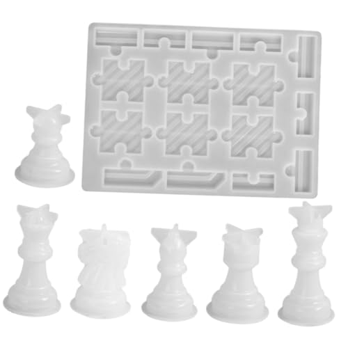 Hohopeti Flexible Silikon Schachformen DIY Gießformen für Schachfiguren König Dame Läufer Pferd Turm Basteln und Geschenkidee von Hohopeti
