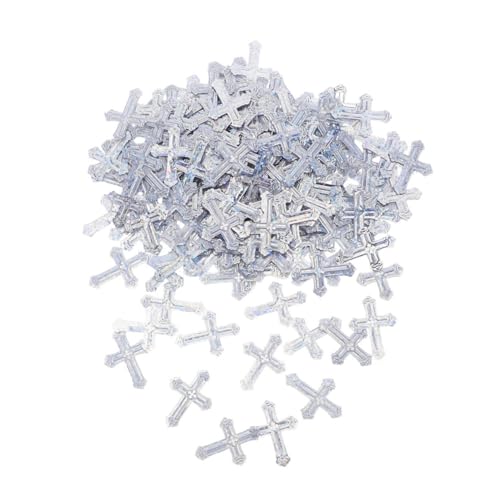 Hohopeti Glitter Kreuz Konfetti für Tischdekorationen Farbenfrohe Metallfolie Präzise Geschnitten für Kommunion Taufe Hochzeiten und Festliche Anlässe von Hohopeti