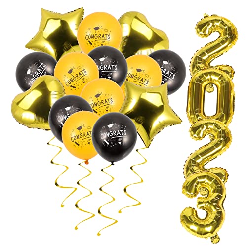 Hohopeti Graduation Dekoration mit Congrats Luftballons Aluminiumfolie Ballons Schwarz und Gold Sterne und Herzen Abschlussfeier Klassenzimmer Deko für Innen und Außen Fotohintergrund Party Hohopeti Graduation Dekoration mit Congrats Luftballons Aluminiumfolie Ballons Schwarz und Gold Sterne und Herzen Abschlussfeier Klassenzimmer Deko für Innen und Außen Fotohintergrund Party von Hohopeti