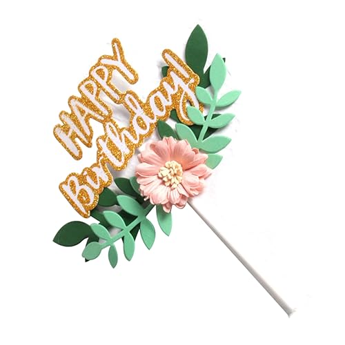 Hohopeti Einlegekarten Mit Blumenblättern Für Heu-geburtstagskuchen-toers Happy Birthday-dekorationen Mit Stäbchen Hohopeti Einlegekarten Mit Blumenblättern Für Heu-geburtstagskuchen-toers Happy Birthday-dekorationen Mit Stäbchen von Hohopeti