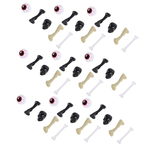 Hohopeti Halloween Deko mit Realistischen Kunststoff-Augen Schädeln in Rot Weiß und Schwarz Langlebige Skelettknochen Ornamente für Gruselige Party Tischdekoration Hohopeti Halloween Deko mit Realistischen Kunststoff-Augen Schädeln in Rot Weiß und Schwarz Langlebige Skelettknochen Ornamente für Gruselige Party Tischdekoration von Hohopeti