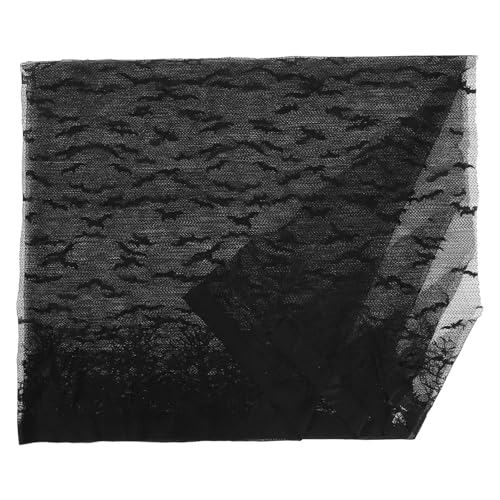 Hohopeti Halloween Tischdecke aus Spitze mit Fledermausmotiv Spukige Party Dinnerdeko Vielseitig für Halloween-feiern und Gruselige Szenen von Hohopeti