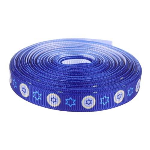 Hohopeti Hanukkah Geschenkband Breit Dekoratives Satinband für DIY Basteln Schleifenbänder Festliche Geschenkverpackung und Partydeko von Hohopeti