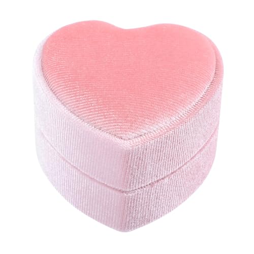 Hohopeti Herzförmige Schmuckschatulle für Verlobungsringe Tragbare Kompakte Ringbox Rosa Geschenkbox für Hochzeit Valentinstag und Romantische Anlässe Hohopeti Herzförmige Schmuckschatulle für Verlobungsringe Tragbare Kompakte Ringbox Rosa Geschenkbox für Hochzeit Valentinstag und Romantische Anlässe von Hohopeti