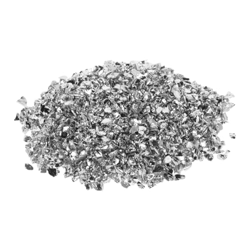 Hohopeti Hochglänzende Glasstein fragmente Silberfarben Langlebig und Leuchtend für DIY Kunst Epoxidharz Nageldesign Bastelmaterialien Vielseitig für Kreative Projekte von Hohopeti