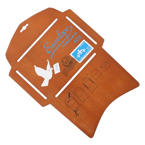 Hohopeti Holz schablone für Briefumschläge Kreative DIY Vorlage zum Umschlagherstellen Langlebiges Holzmaterial Vintage Design Leicht Tragbar für Einladungskarten und Besondere Anlässe von Hohopeti