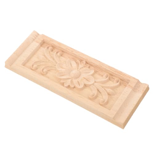 Hohopeti Holzornament Möbelapplikation Vintage Holzdeko Aufkleber Tür Schrank Dekor DIY Holzschnitzerei Langlebig Leicht Montierbar für Möbelveredelung von Hohopeti