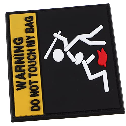 Hohopeti Kleidung Patch Warnung Design Gestickter Aufnäher für DIY Waschbar Langlebig Anwendung für Styles Rucksäcke Jacken Westen Jeans von Hohopeti