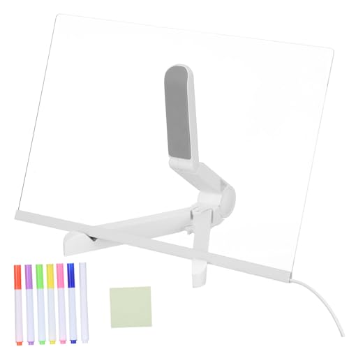 Hohopeti LED Leuchtendes Acryl Zeichenbrett für Ständer und Farbstiften Wiederbeschreibbares Leicht zu Reinigendes Doodle-board für Kreative Schreibaktivitäten bei Tag und Nacht von Hohopeti