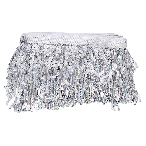 Hohopeti Latin Dance Kostüm Schmuckband mit Pailletten und Quasten Verschleißfestes Atmungsaktives DIY Nähzubehör für Bühnenoutfits und Kleidungsdekoration von Hohopeti
