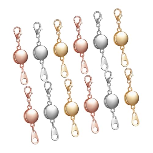 Hohopeti Magnetischer Schmuckverschluss Teilig Runde Legierungs Karabiner für Halsketten Armbänder Glänzend Dekorativ Einfach zu Verbinden für DIY Schmuck von Hohopeti